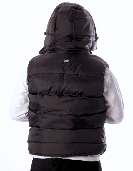 BSAT Puffer Vest Embroidery Black Removable Hood