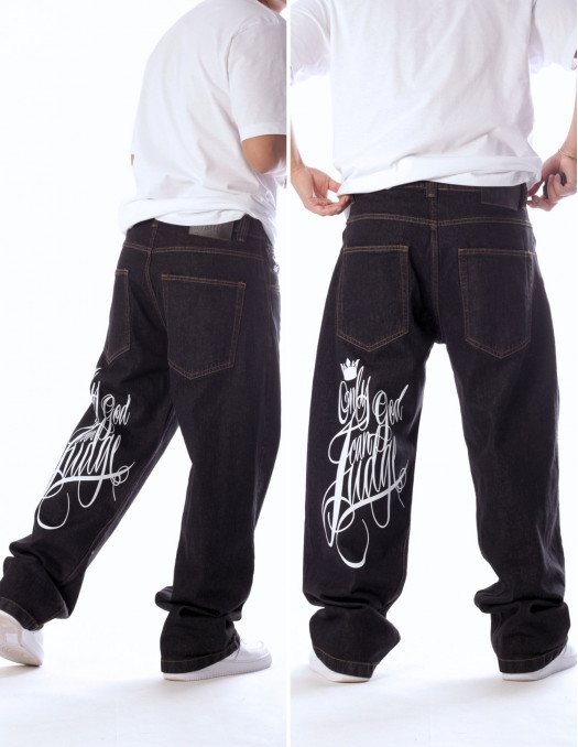 Baggy Only God Can Judge Washed Black...