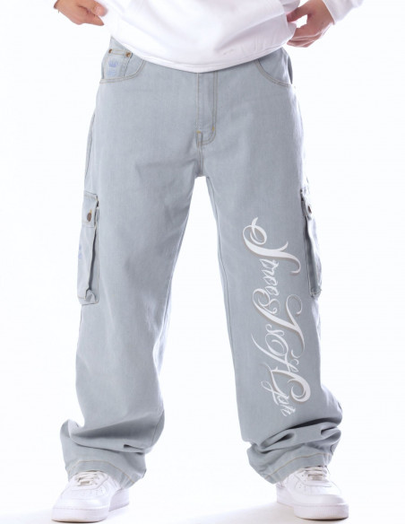 BSAT Streets Of CPH Baggy Denim Cargo Pants Skyblue - limited edition