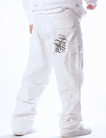 RAP GOD CPH X Baggy Cargo Pants White by BSAT