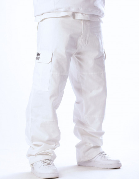 RAP GOD CPH X Baggy Cargo Pants White by BSAT