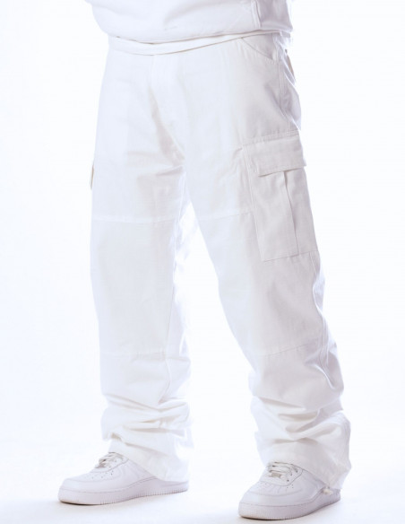 RAP GOD CPH X Baggy Cargo Pants White by BSAT