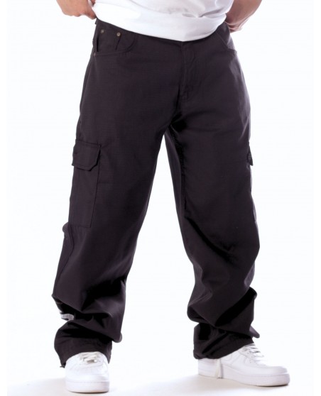 Street Famous Baggy Cargo Pants Black by BSAT