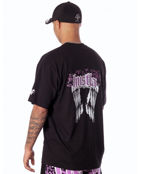 BSAT Hustla Baggy T-Shirt Black Purple Legendary Collection