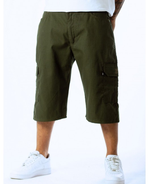 BSAT Baggy Fit Cargo Shorts Dark Olive
