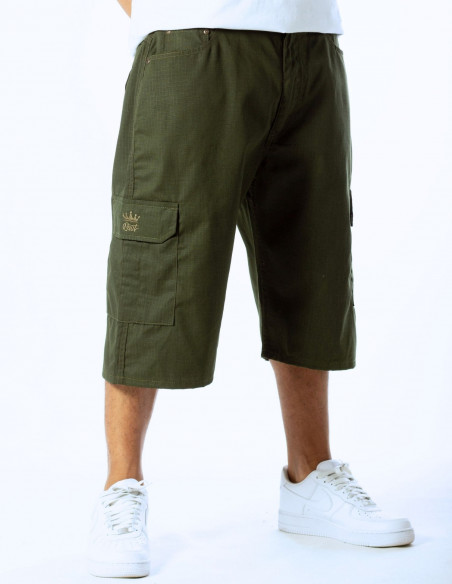 BSAT Baggy Fit Cargo Shorts Dark Olive