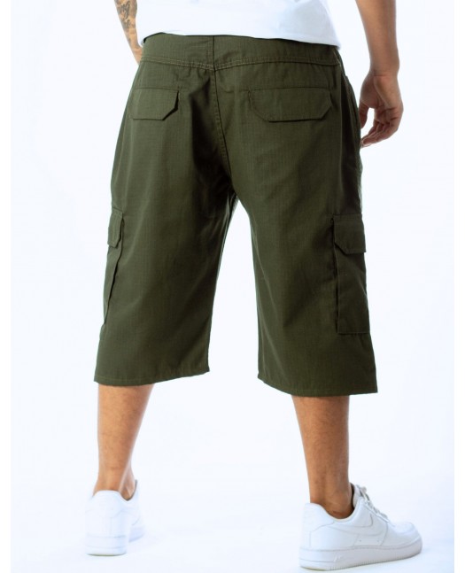 BSAT Baggy Fit Cargo Shorts Dark Olive