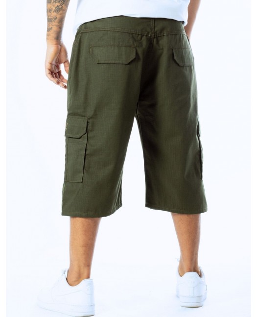 BSAT Baggy Fit Cargo Shorts Dark Olive