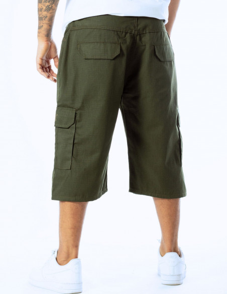 BSAT Baggy Fit Cargo Shorts Dark Olive
