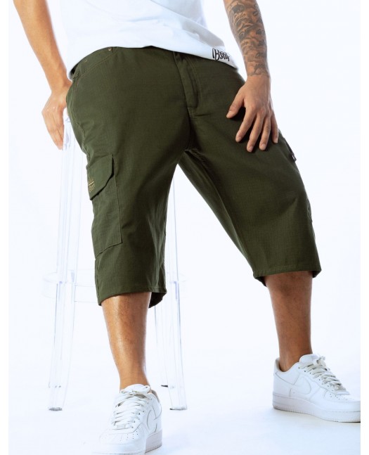 BSAT Baggy Fit Cargo Shorts Dark Olive