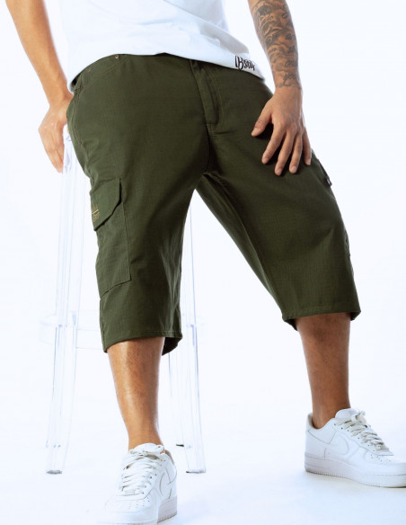 BSAT Baggy Fit Cargo Shorts Dark Olive