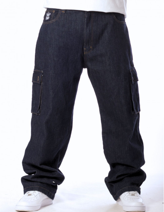 BSAT Cargo Denim Blue Jeans Baggy Fit
