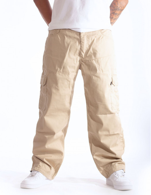BSAT Combat Cargo Pants Beige Baggy Fit
