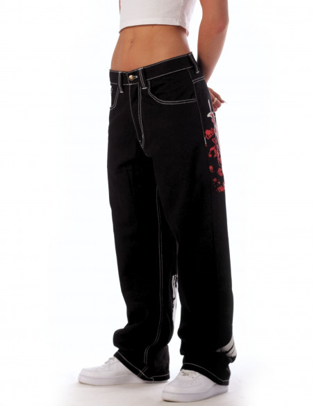 BSAT HUSTLA Baggy Jeans RedNWhite *Legacy Edition*