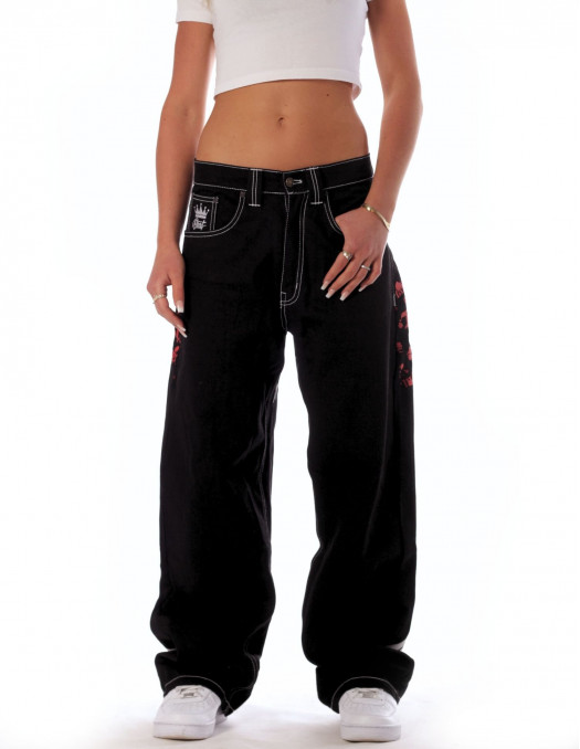 BSAT HUSTLA Baggy Jeans RedNWhite...