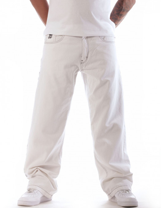 BSAT Cali Skull White Baggy Jeans...