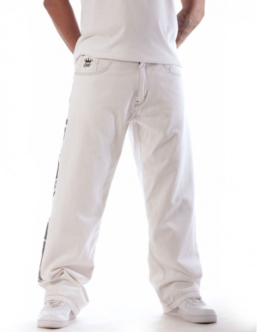 BSAT Cali Skull White Baggy Jeans...