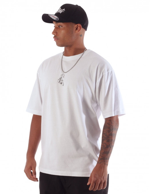 Stickman Skater Tee Baggy White by BSAT