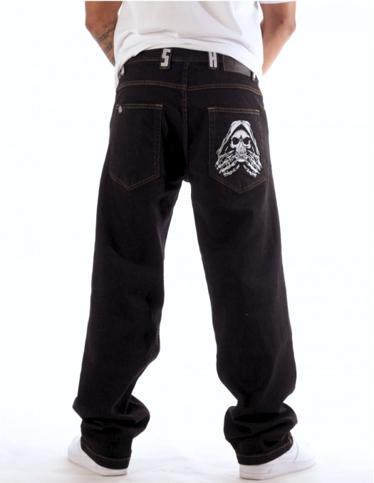 Hands of Skull BSAT Loose Jeans Black...