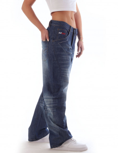 FAT313 Renew Legend Jeans Med Blue Stone Washed Baggy