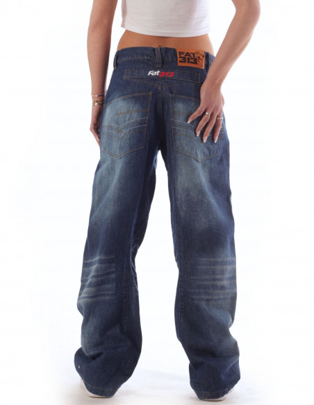 FAT313 Renew Legend Jeans Med Blue Stone Washed Baggy
