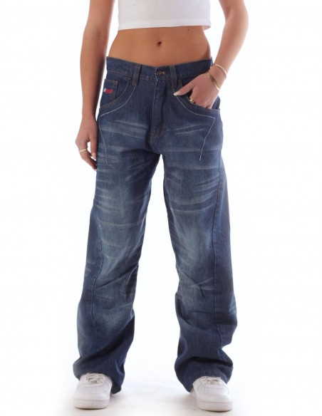 FAT313 Renew Legend Jeans Med Blue Stone Washed Baggy
