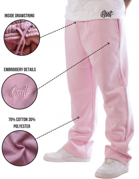 BSAT Bronx Baggy Sweatpants Ultra Soft Comfy Lounge Soft Pink