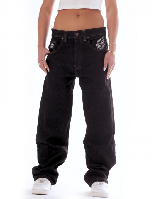 Hands of Skull BSAT Loose Jeans Black...