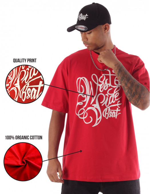 BSAT Westside T-Shirt Red Organic Cotton