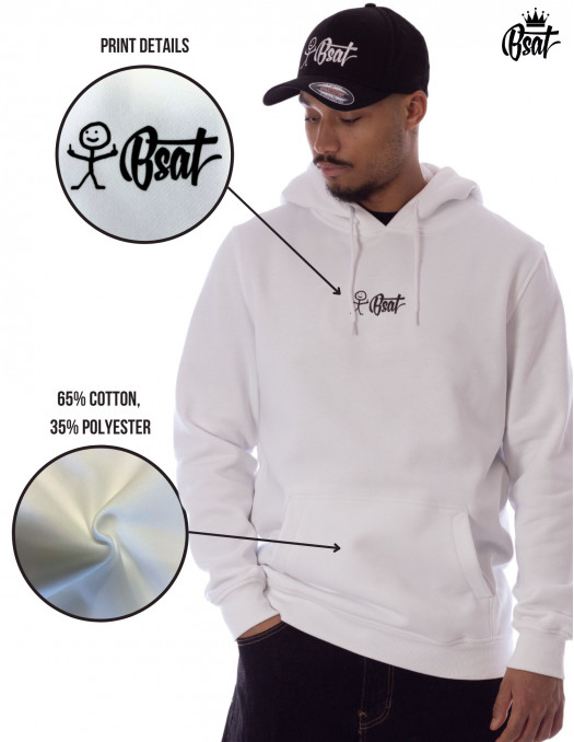 BSAT Stickman Logo Hoodie White