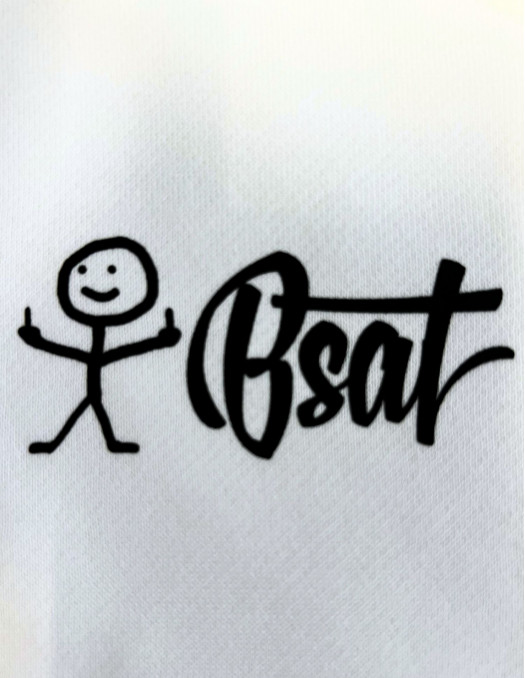 BSAT Stickman Logo Hoodie White