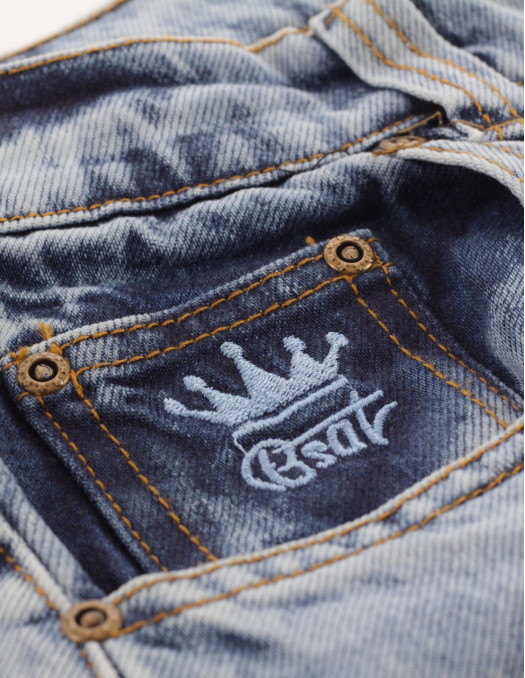 BSAT X-Loose Marble Washed Jeans...