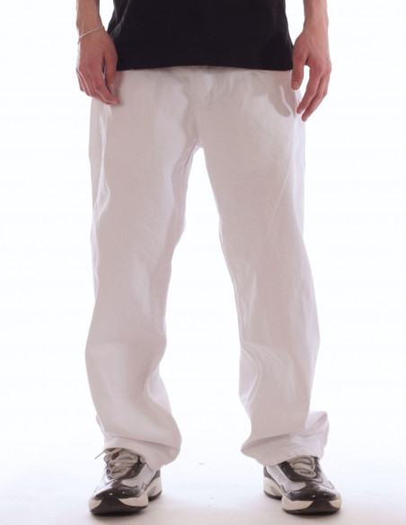 BSAT Medium Baggy White Jeans Paris Floors