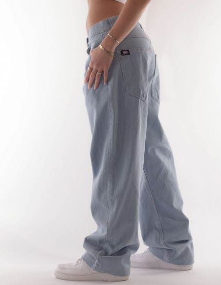 BSAT Aliens 4 Peace The Finger Sky Pink Contrast Baggy Jeans