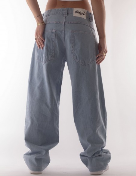 BSAT Aliens 4 Peace The Finger Sky Pink Contrast Baggy Jeans