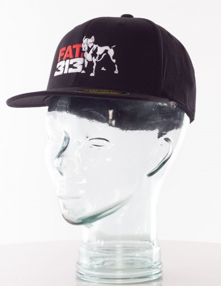 FAT313 Logo Dog Embroidery Cap Black
