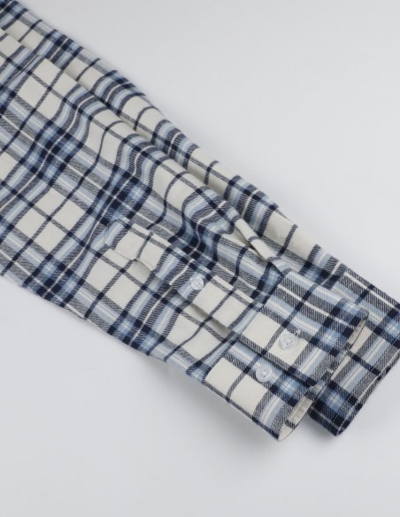 BSAT Studio Flannel Zip Shirt – Grid Navy