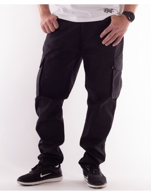 BSAT Tapered Fit Cargo Pants Black