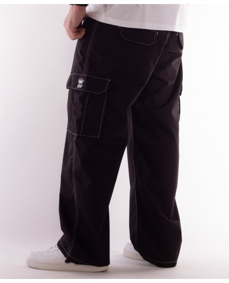 BSAT Baggy Combat Cargo Pants Black Contrast White