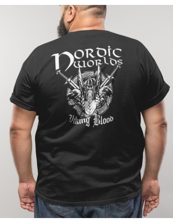 Nordic Worlds Viking Blood Back Black Premium T-shirt
