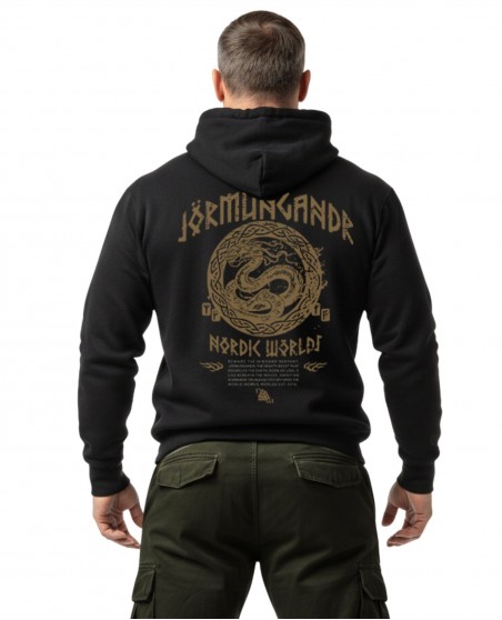 JÖRMUNGANDR Hoodie by Nordic Worlds - The World Serpent Black N Gold