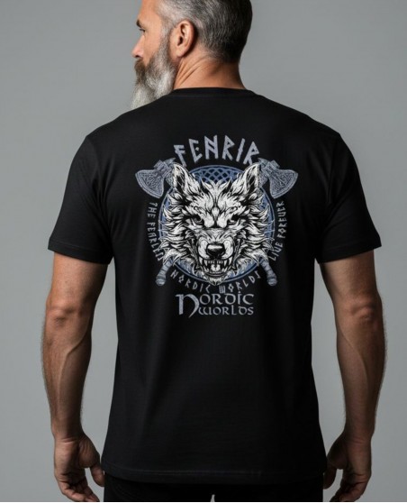 Nordic Worlds Fenrir Beast Premium Black T-shirt