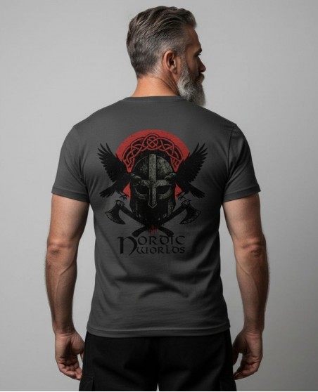 Nordic Worlds Raven Warriors Premium T-shirt Dark Grey