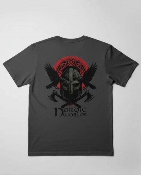 Nordic Worlds Raven Warriors Premium T-shirt Dark Grey