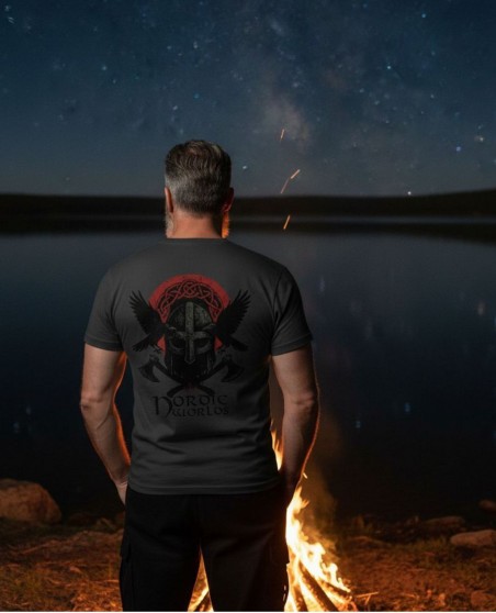 Nordic Worlds Raven Warriors Premium T-shirt Dark Grey