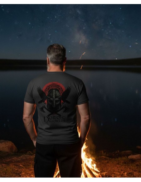 Nordic Worlds Raven Warriors Premium T-shirt Red