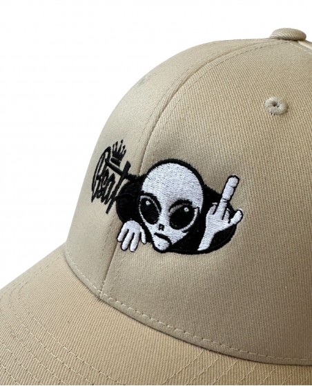 BSAT Alien 4 Peace Flexfit Cap Beige