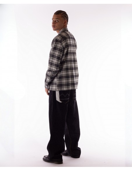 BSAT Studio Flannel Zip Shirt – Grid Olive