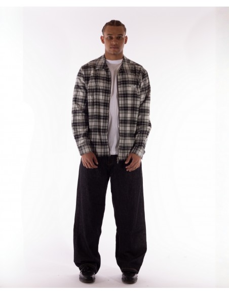 BSAT Studio Flannel Zip Shirt – Grid Olive