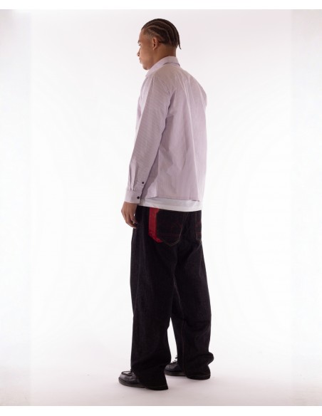 BSAT 4 Pocket Blazed Up Baggy Jeans Black n Red